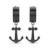 Thumbnail Image 2 of Men's Anchor Dangle Huggie Hoop Earrings Black Ion-Plated Stainless Steel