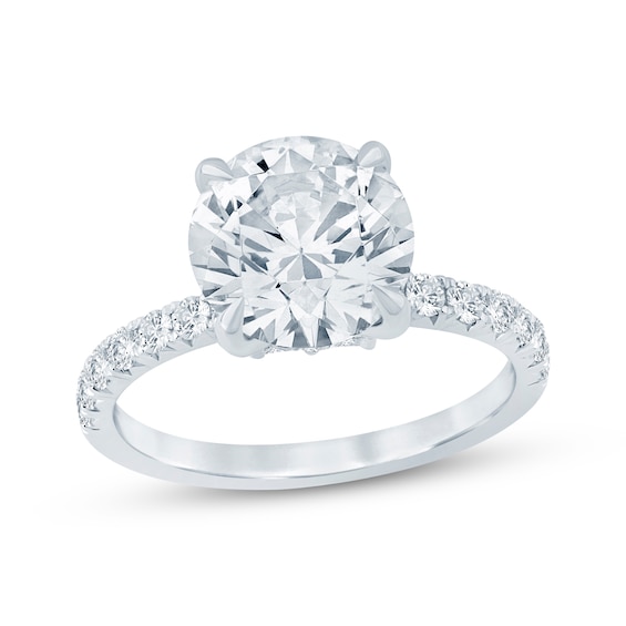 KAY Bow Collection Round-Cut Lab-Grown Diamond Engagement Ring 3-1/2 ct tw 14K White Gold