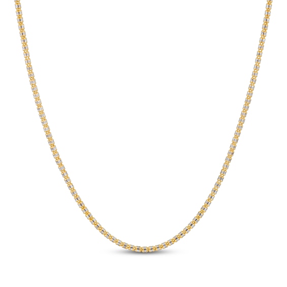 3mm Diamond-Cut Ice Chain Necklace Solid 10K Yellow Gold 20"