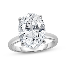 Lab-Grown Diamonds Oval-Cut Solitaire Engagement Ring 6 ct tw 14K White Gold (F/SI2)