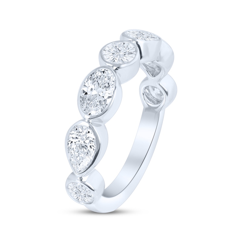 Main Image 2 of Now + Forever Lab-Grown Diamonds Oval & Round-Cut Anniversary Ring 1 ct tw 14K White Gold