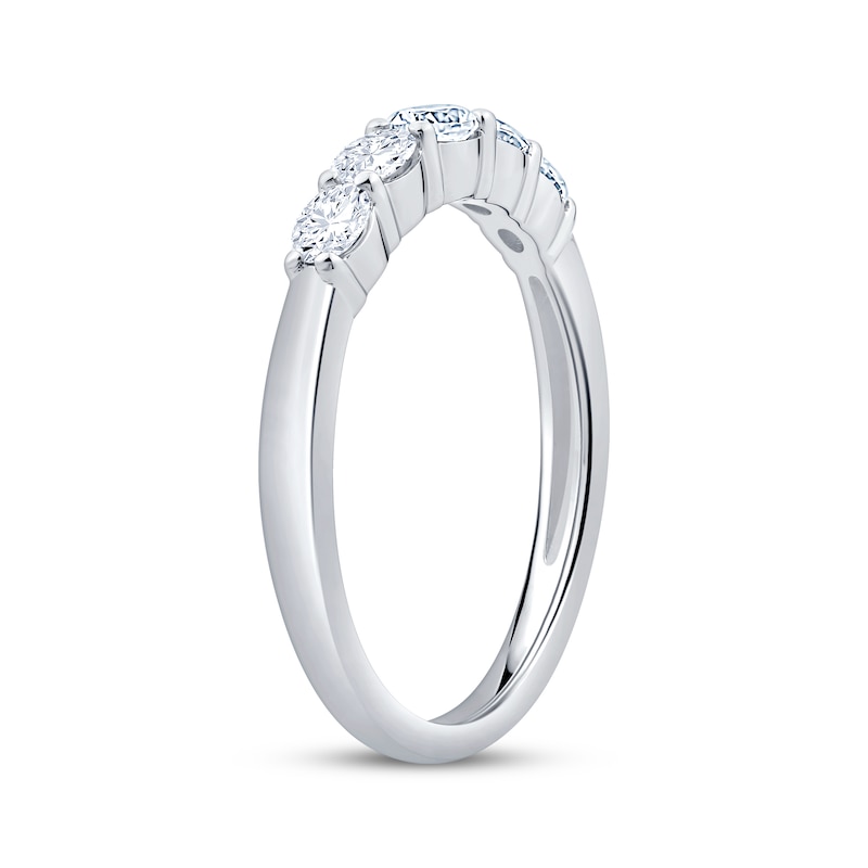 Main Image 2 of Now + Forever Lab-Grown Diamonds Oval-Cut Five-Stone Anniversary Ring 1/2 ct tw 14K White Gold