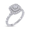 Thumbnail Image 2 of Now + Forever Round-Cut Diamond Double Halo Engagement Ring 1 ct tw 14K White Gold