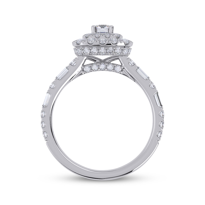 Main Image 3 of Now + Forever Round-Cut Diamond Double Halo Engagement Ring 1 ct tw 14K White Gold