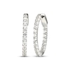 Thumbnail Image 1 of White Lab-Created Sapphire Inside-Out Hoop Earrings Sterling Silver