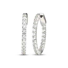 White Lab-Created Sapphire Inside-Out Hoop Earrings Sterling Silver