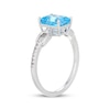 Thumbnail Image 2 of Emerald-Cut Natural Swiss Blue Topaz & White Lab-Created Sapphire Ring Sterling Silver