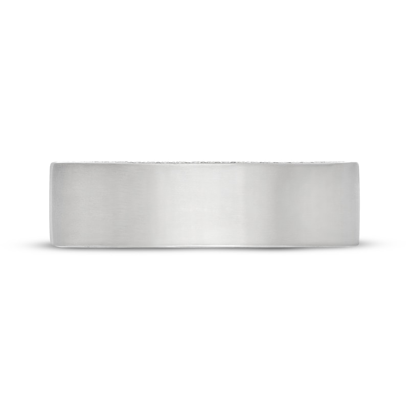 Main Image 3 of Neil Lane Men's Diamond Brushed-Finish Wedding Band 1/5 ct tw 14K White Gold