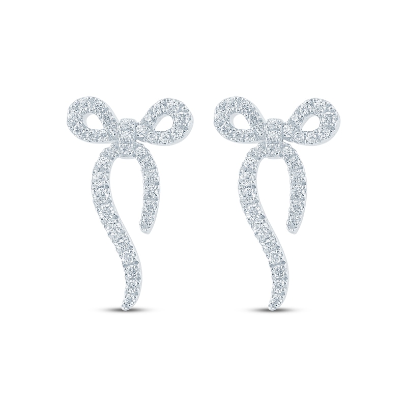Main Image 2 of Monique Lhuillier Bliss Lab-Grown Diamond Bow Earrings 3/8 ct tw Platinum-Plated Sterling Silver
