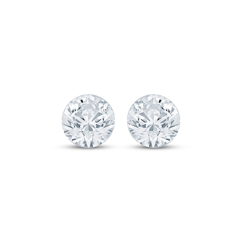 Main Image 2 of KAY Lab-Grown Diamonds Round-Cut Solitaire Stud Earrings 2 ct tw 10K White Gold (F/SI2)