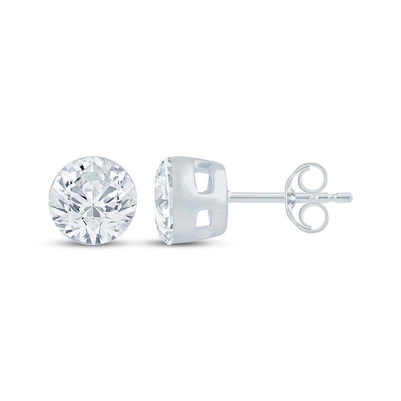 Main Image 3 of KAY Lab-Grown Diamonds Round-Cut Solitaire Stud Earrings 2 ct tw 10K White Gold (F/SI2)