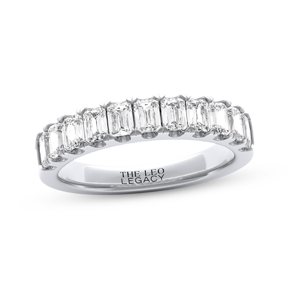 THE LEO Legacy Lab-Grown Diamond Emerald-Cut Anniversary Ring 1-1/2 ct tw 14K White Gold
