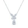 Thumbnail Image 1 of Monique Lhuillier Bliss Pear-Shaped Lab-Grown Diamond Butterfly Necklace 1 ct tw Platinum-Plated Sterling Silver 17.5"