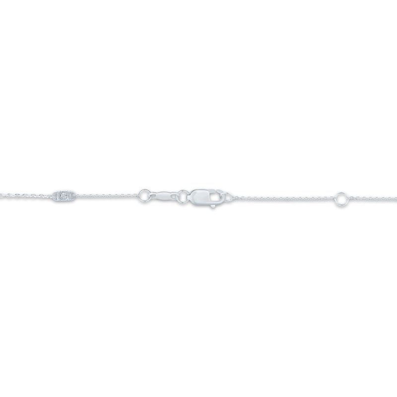 Main Image 4 of Monique Lhuillier Bliss Pear-Shaped Lab-Grown Diamond Butterfly Necklace 1 ct tw Platinum-Plated Sterling Silver 17.5"