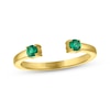 Thumbnail Image 1 of STUDIO BY KAY Lab-Created Emerald Deconstructed Ring 24K Yellow Gold Vermeil Sterling Silver