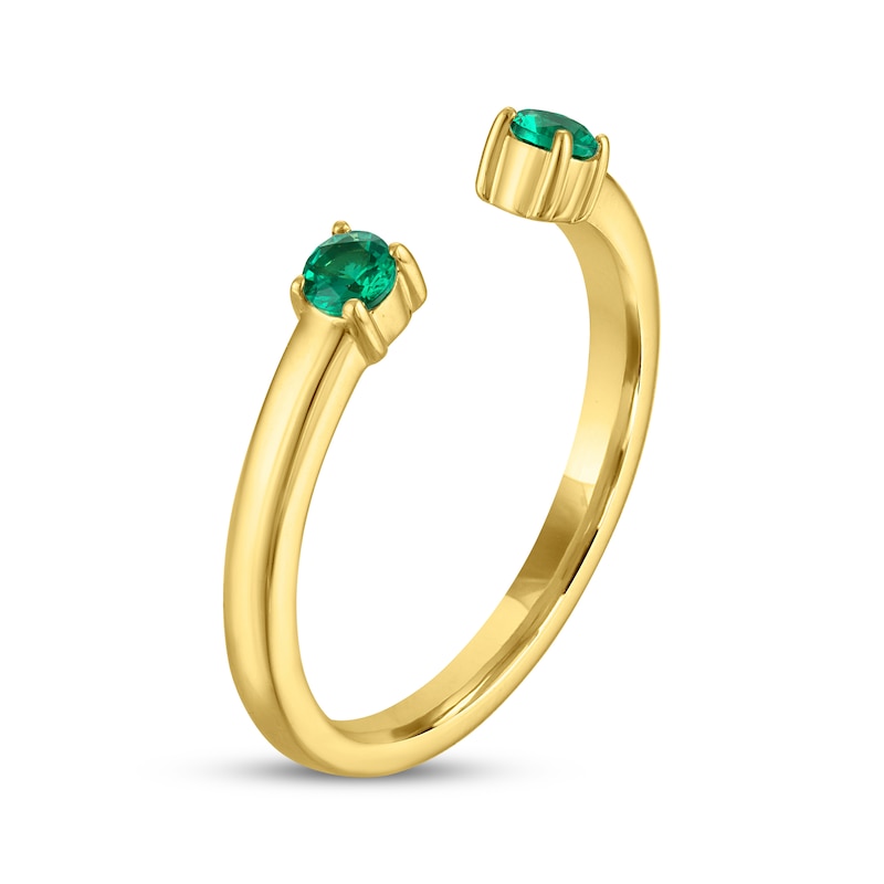 Main Image 2 of STUDIO BY KAY Lab-Created Emerald Deconstructed Ring 24K Yellow Gold Vermeil Sterling Silver