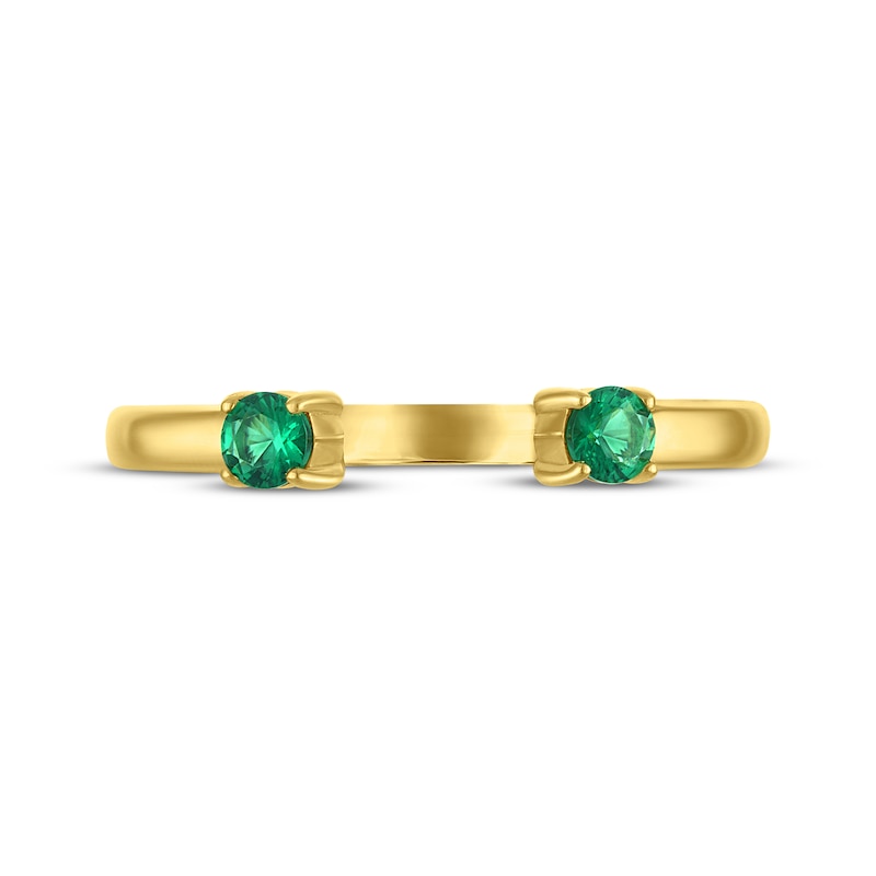 Main Image 3 of STUDIO BY KAY Lab-Created Emerald Deconstructed Ring 24K Yellow Gold Vermeil Sterling Silver
