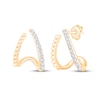 Thumbnail Image 1 of KAY Lab-Grown Diamonds Split Two-Row J-Hoop Earrings 1/3 ct tw 10K Yellow Gold