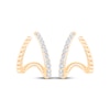 Thumbnail Image 2 of KAY Lab-Grown Diamonds Split Two-Row J-Hoop Earrings 1/3 ct tw 10K Yellow Gold