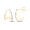 Thumbnail Image 3 of KAY Lab-Grown Diamonds Split Two-Row J-Hoop Earrings 1/3 ct tw 10K Yellow Gold