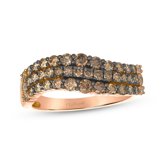 Le Vian Desert Diamonds Chocolate Ombré Wave Ring 1 ct tw 14K Strawberry Gold