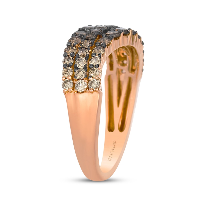 Main Image 2 of Le Vian Desert Diamonds Chocolate Ombré Wave Ring 1 ct tw 14K Strawberry Gold