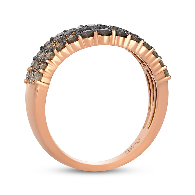 Main Image 3 of Le Vian Desert Diamonds Chocolate Ombré Wave Ring 1 ct tw 14K Strawberry Gold