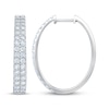 Thumbnail Image 3 of KAY Lab-Grown Diamonds Two-Row Oval Hoop Earrings 2 ct tw 10K White Gold