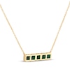 Thumbnail Image 3 of STUDIO BY KAY Square-Cut Lab-Created Emerald Bar Necklace 24K Yellow Gold Vermeil Sterling Silver 17.75"