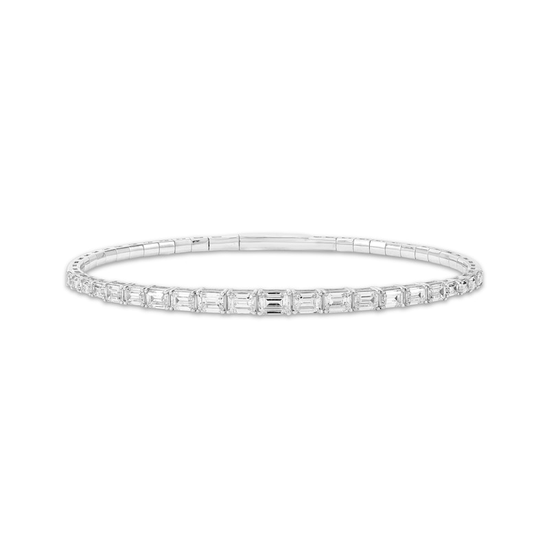 Main Image 1 of KAY Lab-Grown Diamonds Emerald-Cut Bangle Bracelet 3-1/2 ct tw Sterling Silver