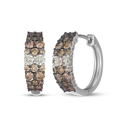 Le Vian Desert Diamonds Chocolate Ombré Hoop Earrings 1-1/4 ct tw 14K Vanilla Gold