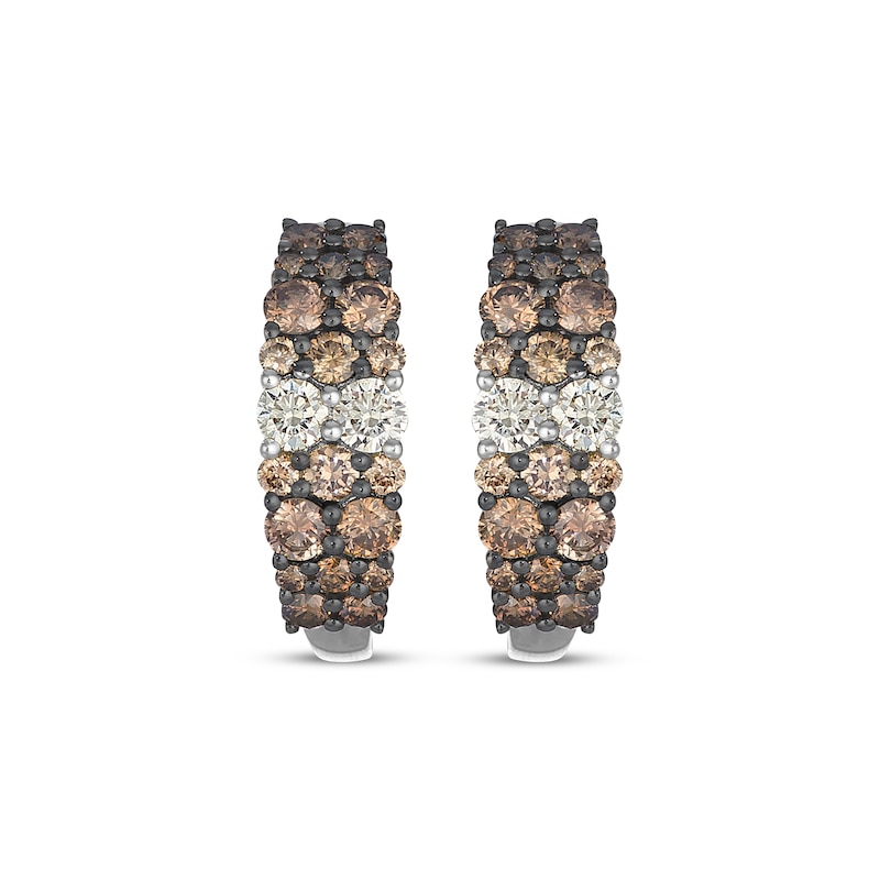 Main Image 2 of Le Vian Desert Diamonds Chocolate Ombré Hoop Earrings 1-1/4 ct tw 14K Vanilla Gold