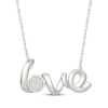 Thumbnail Image 1 of KAY Lab-Grown Diamonds "Love" Script Necklace 1/20 ct tw Sterling Silver 18"