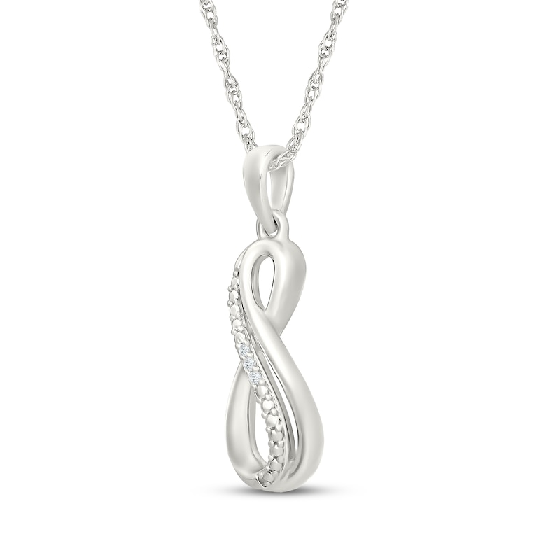 Main Image 2 of Diamond Accent Infinity Symbol Necklace Sterling Silver 18"
