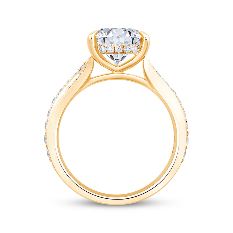 Main Image 2 of KAY Lab-Grown Diamonds Oval-Cut Hidden Halo Engagement Ring 3-1/2 ct tw 14K Yellow Gold