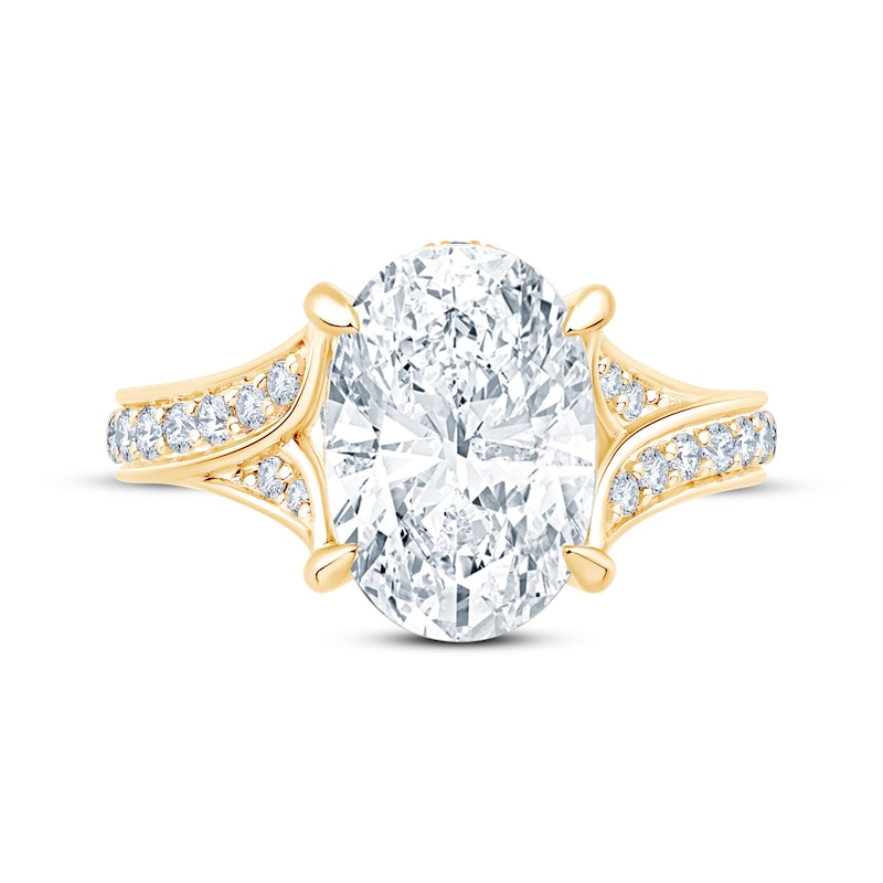 Main Image 3 of KAY Lab-Grown Diamonds Oval-Cut Hidden Halo Engagement Ring 3-1/2 ct tw 14K Yellow Gold