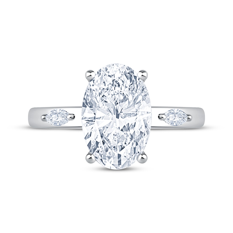 Main Image 3 of Now + Forever Lab-Grown Diamonds Oval-Cut & Marquise-Cut Engagement Ring 3-1/3 ct tw 14K White Gold