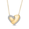 Thumbnail Image 1 of KAY Lab-Grown Diamonds Swirling Heart Necklace 1/20 ct tw 18K Yellow Gold-Plated Sterling Silver 18"