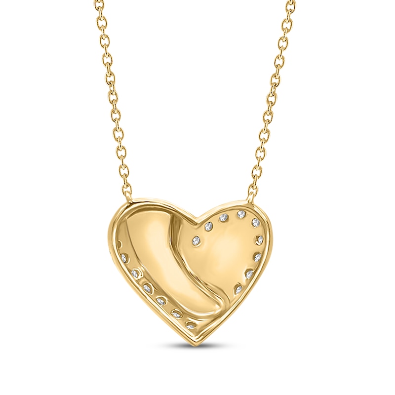 Main Image 3 of KAY Lab-Grown Diamonds Swirling Heart Necklace 1/20 ct tw 18K Yellow Gold-Plated Sterling Silver 18"
