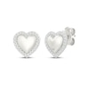 Thumbnail Image 1 of Diamond Frame Puff Heart Stud Earrings 1/10 ct tw Sterling Silver