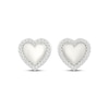 Thumbnail Image 2 of Diamond Frame Puff Heart Stud Earrings 1/10 ct tw Sterling Silver