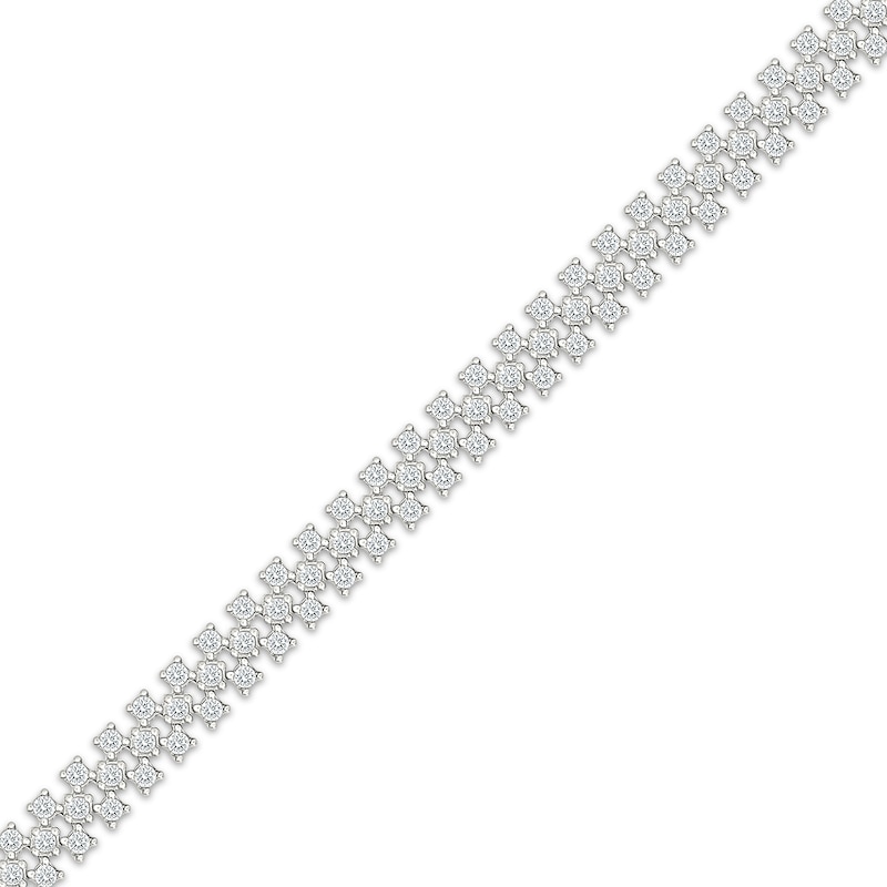 Main Image 2 of KAY Lab-Grown Diamonds Staggered Three-Row Bracelet 2 ct tw 10K White Gold 7.25"