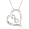 Thumbnail Image 1 of Diamond Accent Slanted Open Heart Infinity Necklace Sterling Silver