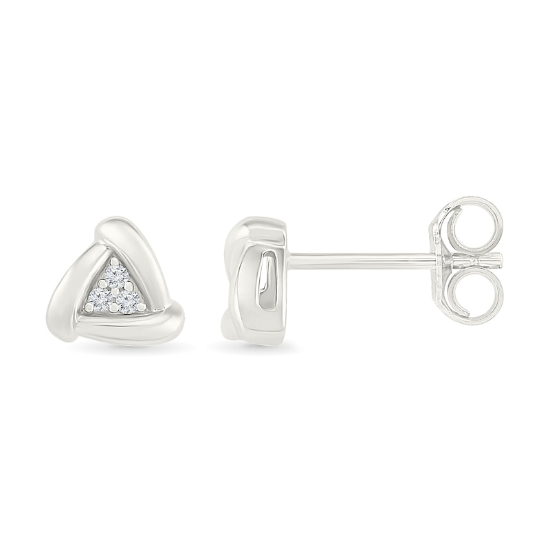 Main Image 3 of KAY Lab-Grown Diamonds Triangle Studs 1/20 ct tw Sterling Silver