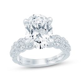 Monique Lhuillier Bliss Oval-Cut Lab-Grown Diamond Engagement Ring 4-1/2 ct tw 18K White Gold