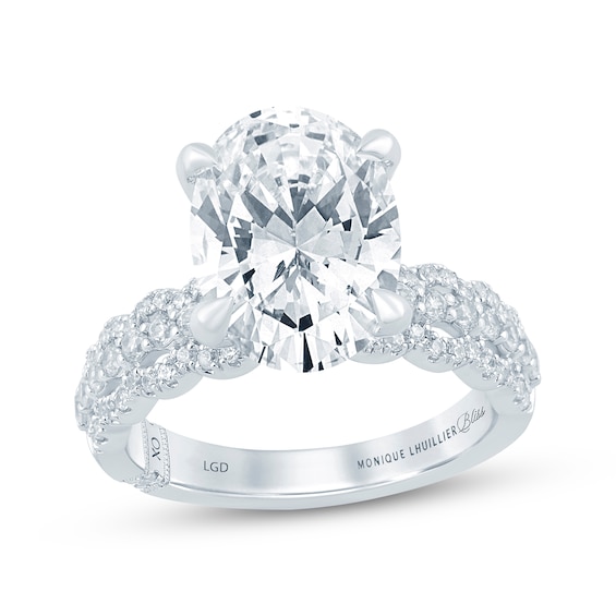 Monique Lhuillier Bliss Oval-Cut Lab-Grown Diamond Engagement Ring 4-1/2 ct tw 18K White Gold