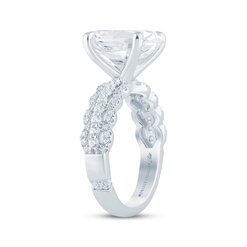 Main Image 2 of Monique Lhuillier Bliss Oval-Cut Lab-Grown Diamond Engagement Ring 4-1/2 ct tw 18K White Gold