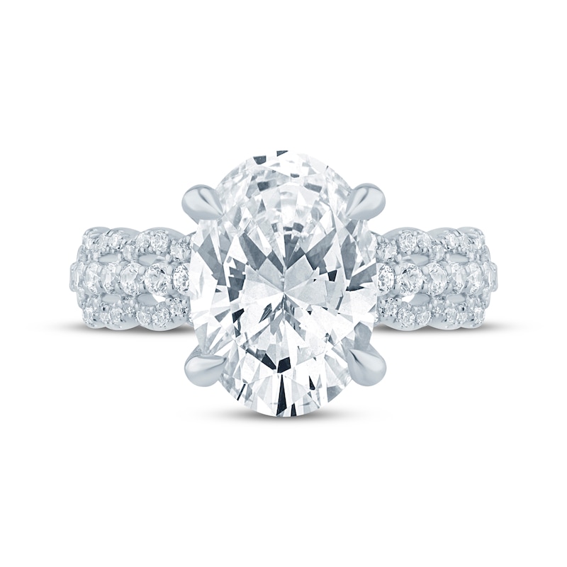 Main Image 4 of Monique Lhuillier Bliss Oval-Cut Lab-Grown Diamond Engagement Ring 4-1/2 ct tw 18K White Gold