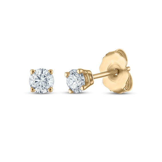Round-Cut Diamond Solitaire Stud Earrings 1/4 ct tw 14K Yellow Gold (I/I2)