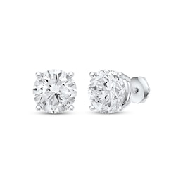 KAY Lab-Grown Diamonds Certified Round-Cut Solitaire Stud Earrings 4 ct tw 14K White Gold (F/VS2)